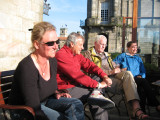 Enjoying the sun and the wine in Santiago at last!