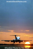 1999 - B727-200 landing on 27-right at Miami International sunset aviation stock photo