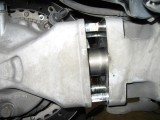 Note there are guide pins that will either stay with the drive or with the swingarm