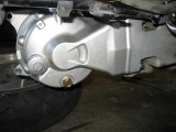 New rear drive guided into place. Note caliper is not installed. This made it easier to lift and work with