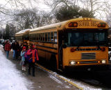 School buses at hometime.