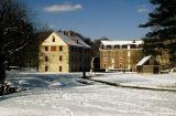 Snow covered old Moravian quarter, Bethlehem, PA.