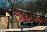 Snow and covered bridge, Pennsylvania,