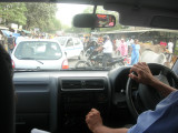 Another typically chaotic Delhi intersection