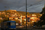 Tram by the Miljacka River
