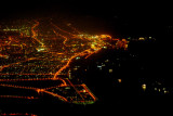 Dubai coast at night seen from over Sharjah
