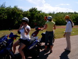 On the scooters