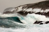 A huge wave breaking at Pouch Cove