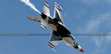 2016 - Thunderbird #8 (two-seat media aircraft) making a pass over the flight line at Peterson AFB military aviation photo #4880