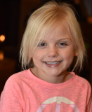 Grace is still happy after a long day in Kindergarten