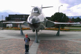April 2012 - Kyler with a static display aircraft at Peterson Air Force Base, Colorado