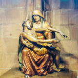 Statue, Pieta, Freiburg Munster medieval cathedral, Freiburg im Breisgau, Black Forest, Germany