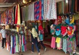 Display outside fabric shop
