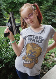 GRANDDAUGHTER KATIE, WITH A BERETTA NEOS .22 LR SEMI-AUTOMATIC PISTOL