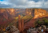 Breaking storm at Spider Rock, Canyon De Chelly National Monument, AZ