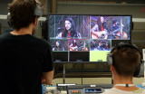 Students in the video control room make edits in real time
