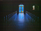Stained glass entry doors, Cestohowa, TX