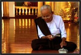The Prayer. Inside Shwedagon.