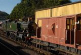 4131 shunting the goods wagons at Minehead.
