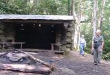 campsite on the trail, a little more than a mile up the trail