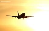 Southwest Airlines B737 sunset stock photo