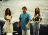 Christie on black sand beach