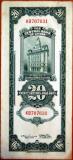 1930 Central Bank of China 20 Customs Gold Units banknote