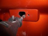 You can see the hole take shape as the hitch guided the Dremel tool