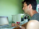 Working in my Thai office in the rural village of Ban Dom
