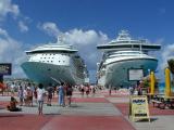 The Radiance of the Seas along side the Golden Princess