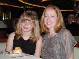 Linda and Kaitlin, at dinner Thursday, the second formal evening