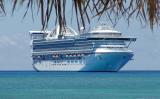 Golden Princess at anchor at Princess Cays