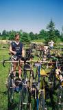 In the transition zone after the bike, now on to the run as soon as I've had a drink of water