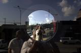 The fisheye thing in front of Pub Fado in Austin, TX