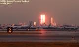 American Airlines aircraft with downtown Miami sunset aviation stock photo #8455