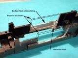 Here is the mod to allow the motor to lay on its side so the shafts allign