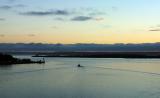 Fishing boat leaving harbour