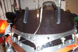 The end of the cable then is attached to this support. Note that the cable goes UNDER the windshield holder bracket