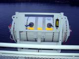 Over capacity raft for Marin Ark chute system