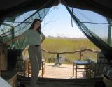 Looking out from our tent cabin