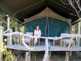 Sitting on our tent porch