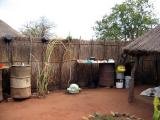The kitchen area is outside