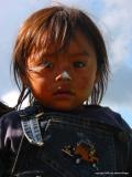 girl with painted nose, santa maria de jesus, guatemala