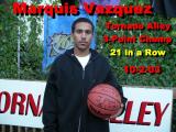 Marquis Vazquez's Record of 21 3-Pointers in a row