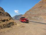 our bemo for the day with backpacks on top on way to Sapit