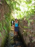 to get out, we had to wade through this water channel that goes underground with grass going around your feet, or you hope it is