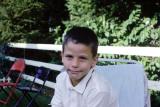 Mike posing in backyard, 1961(654)