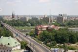 view over the Vistula river onto suburb called Praga