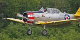 North American T6 à l'atterrissage