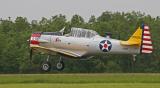 North American T6 à l'atterrissage